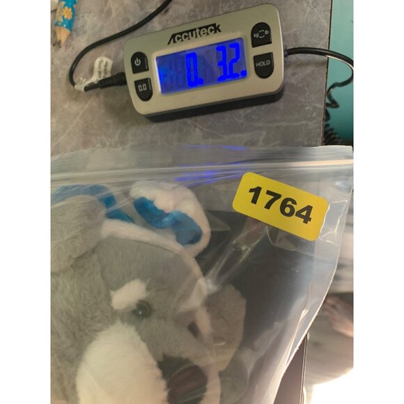 DanDee Small Gray White Terrier Husky Dog Blue White Rabbit Ears Easter Plush St - Picture 10 of 10